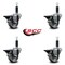 Service Caster 3'' Semi Steel Swivel 1'' Expanding Stem Caster Set with Brake, 4PK SCC-EX20S314-SSS-PLB-1-4 - alternate 2